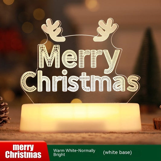 3D Acrylic LED Night Light for Tattoo Studios – Christmas Atmosphere Lamp for Creative Holiday Decor