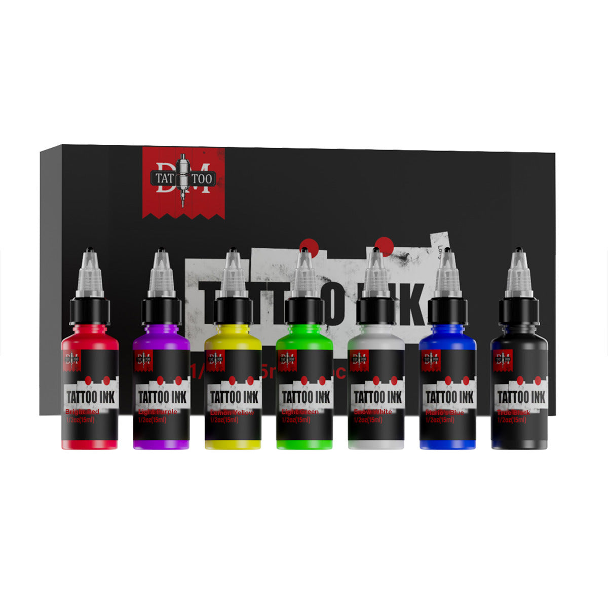 15ML Tattoo Ink Set – 7 Classic Colors
