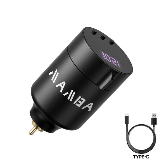 Mini Wireless Tattoo Power Supply – 1350mAh RCA Battery with Digital Display