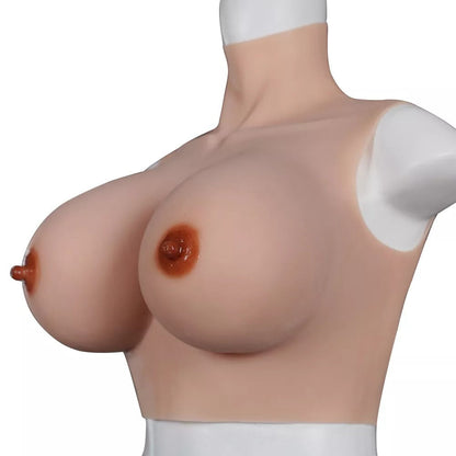 Silicone breast form profile showing realistic contour