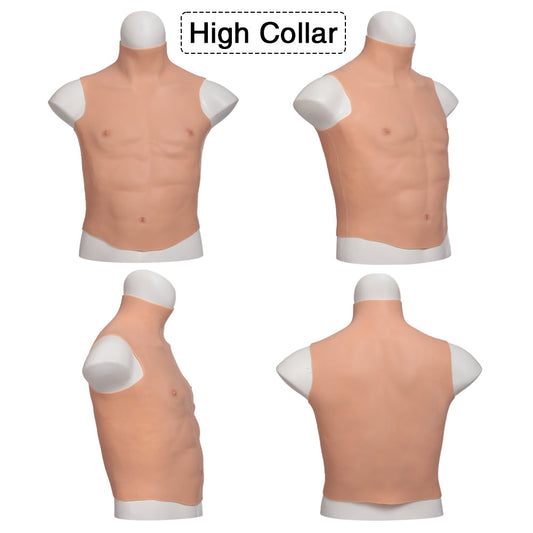 Silicone Muscle Vest with Sculpted Chest & Abs