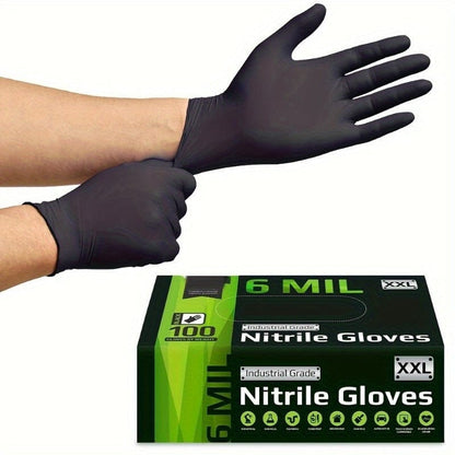 Black Disposable Nitrile Gloves for Tattoo Artists XXL Size