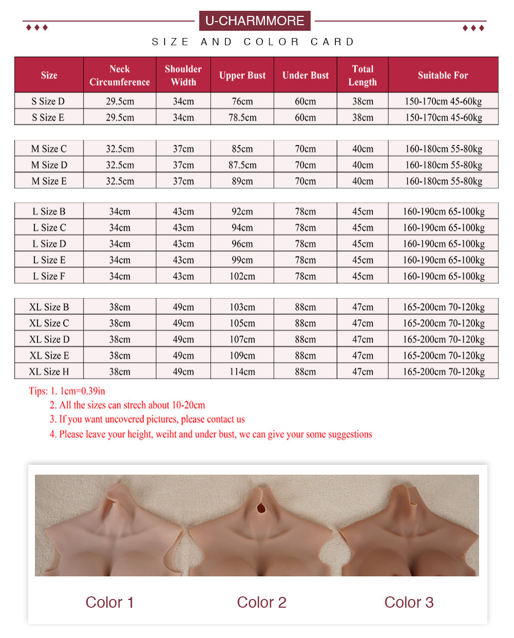 Oil-Free Silicone Breastplate with Air-Cushion Support — B–H Cup