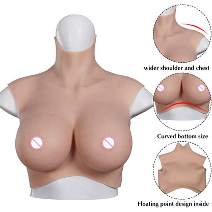 Oil-Free Silicone Breastplate with Air-Cushion Support — B–H Cup