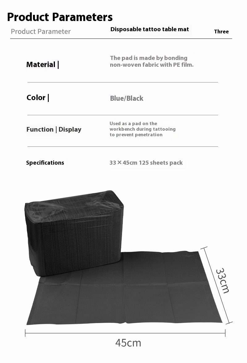 Disposable Waterproof Tattoo Table Cover – Blue & Black