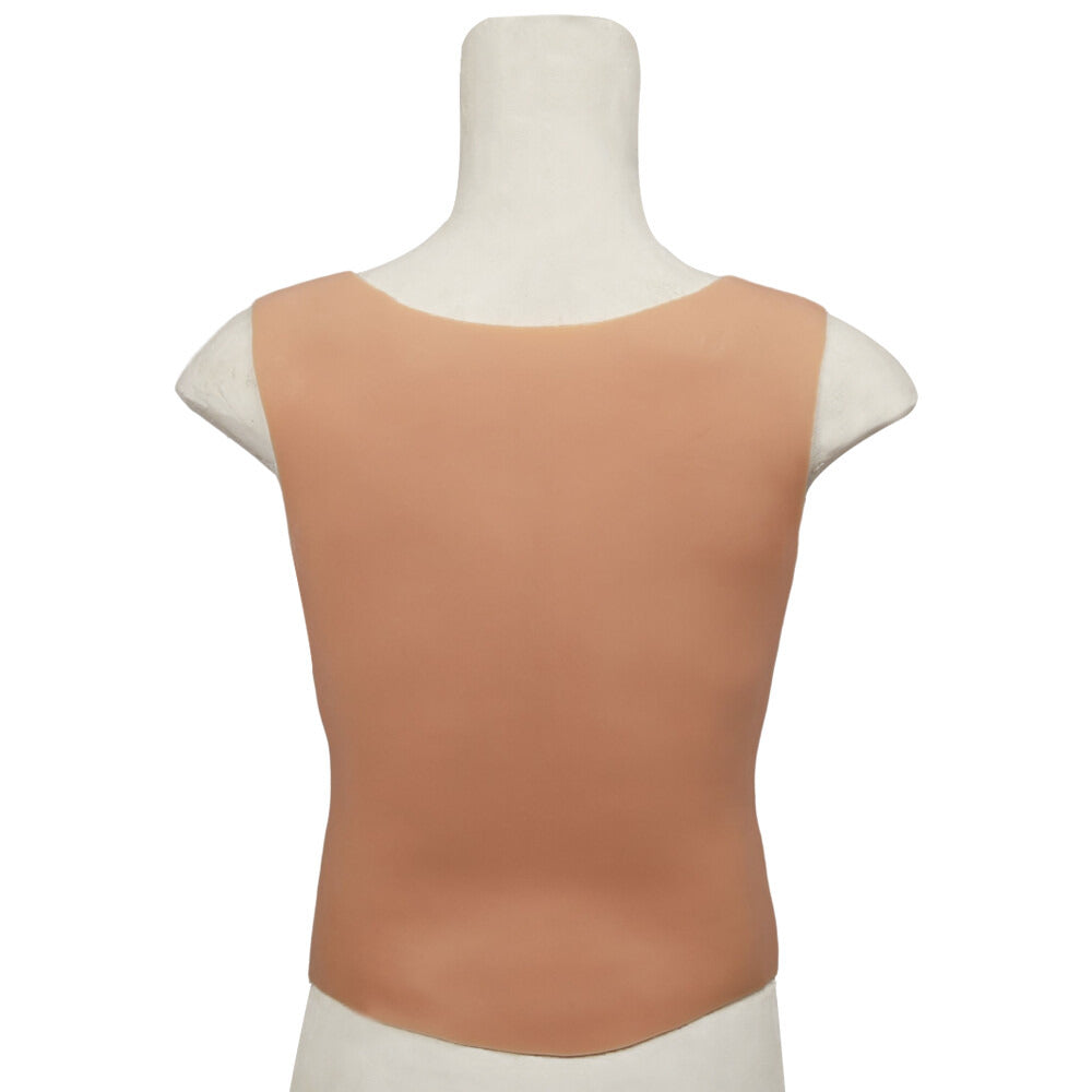 Round-Neck Silicone Muscle Chest Suit — S–L