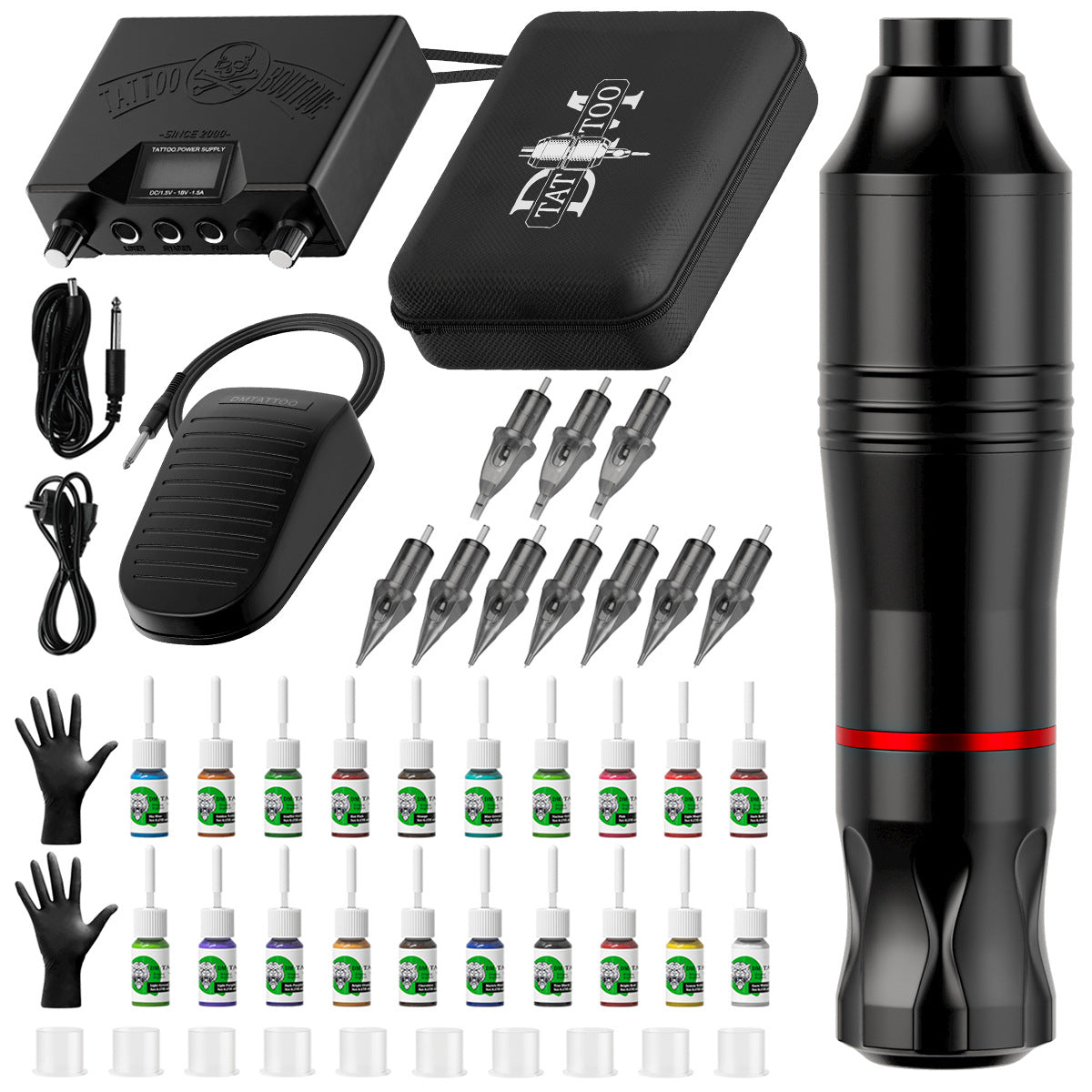Rotary Tattoo Pen Machine Kit – Complete All-in-One Motor Tattoo Set for Professionals