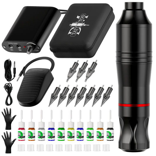 Complete Tattoo Pen Machine Kit – All-in-One Rotary Tattoo Set for Beginners