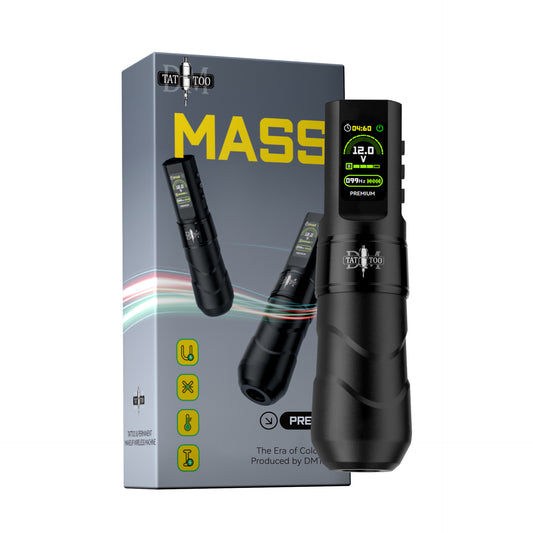 MASS Wireless Tattoo Pen with Color Display – 1500mAh Battery Tattoo Machine