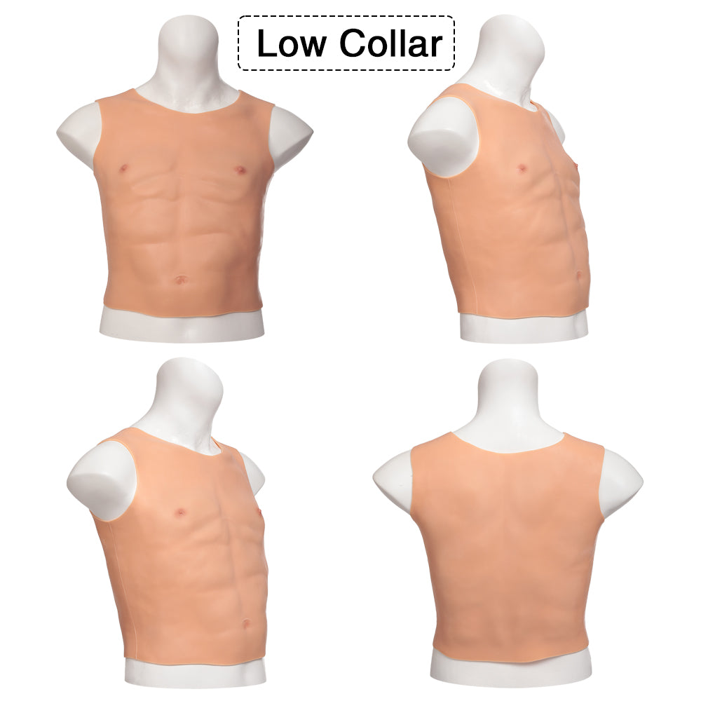 Silicone Muscle Vest with Sculpted Chest & Abs