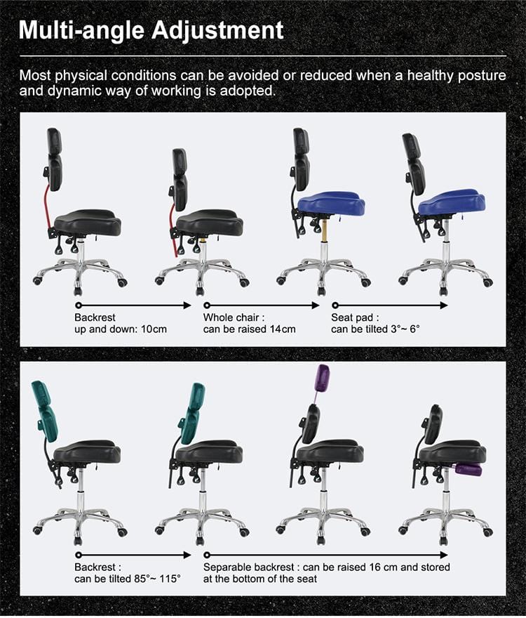 【USA】Ergonomic Hydralic Black Tattooist Chair For Tattoo Shop TA-AC-07