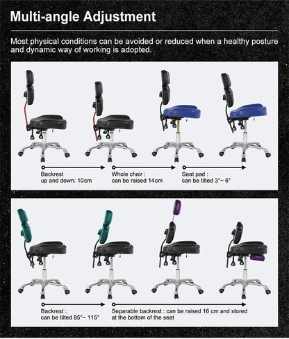 【USA】Ergonomic Hydralic Black Tattooist Chair For Tattoo Shop TA-AC-07