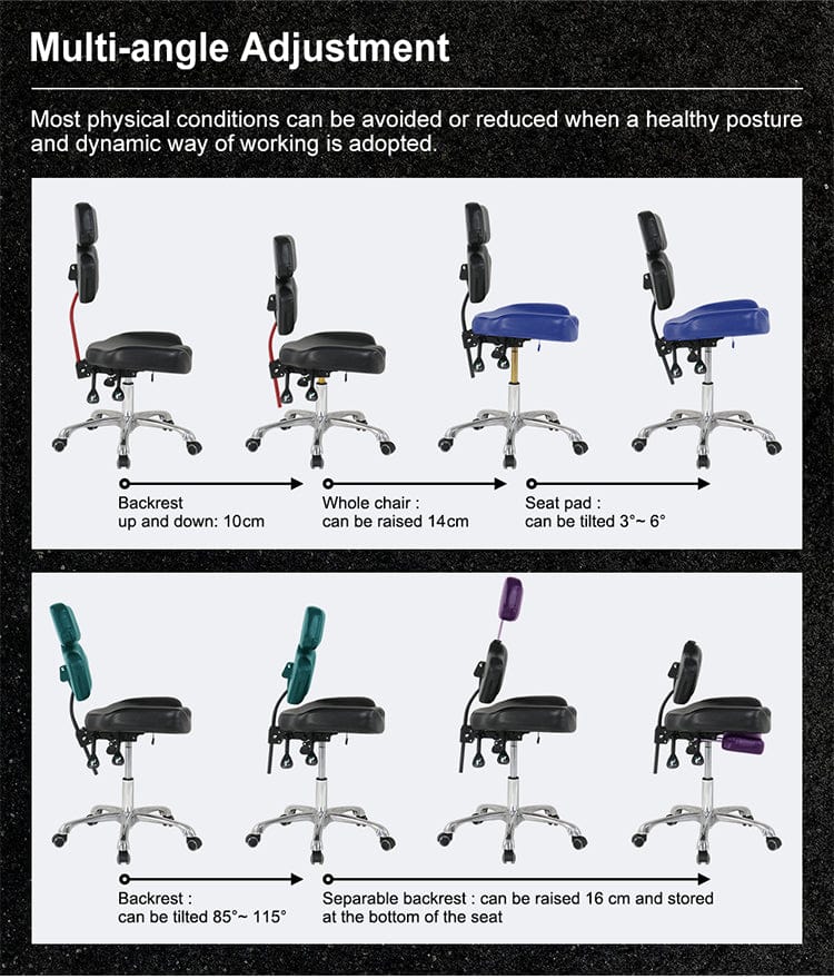 【CA】TA-AC-07 Ergonomic Hydralic Portable Black Tattooist Chair