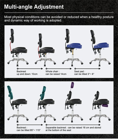 【CA】TA-AC-07 Ergonomic Hydralic Portable Black Tattooist Chair