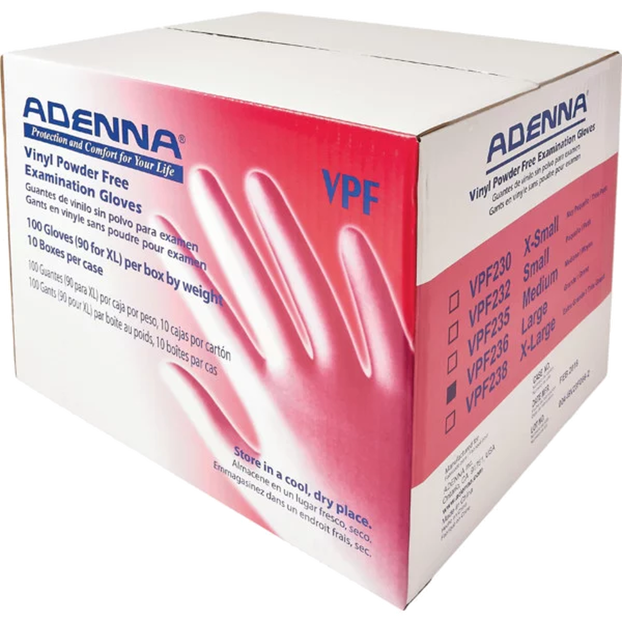 Adenna - VPF Vinyl Powder Free (PF) Exam Gloves