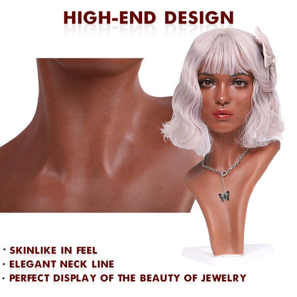 Realistic Female Silicone Head & Shoulder Display Mannequin