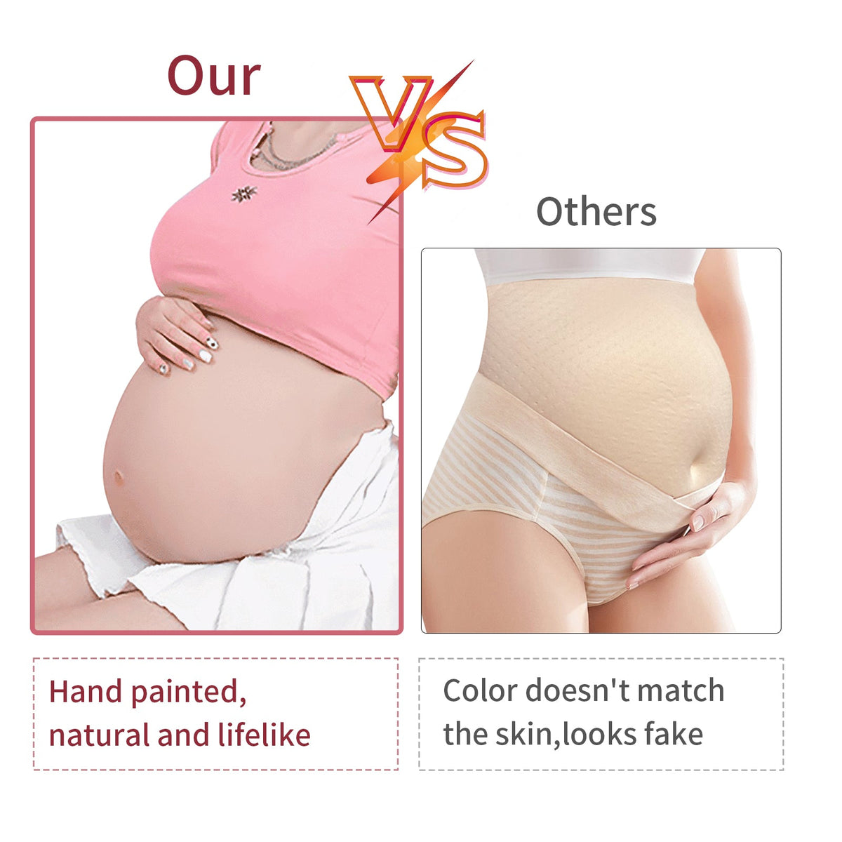 Realistic Silicone Pregnancy Belly & Breast Form — 4–9 Months