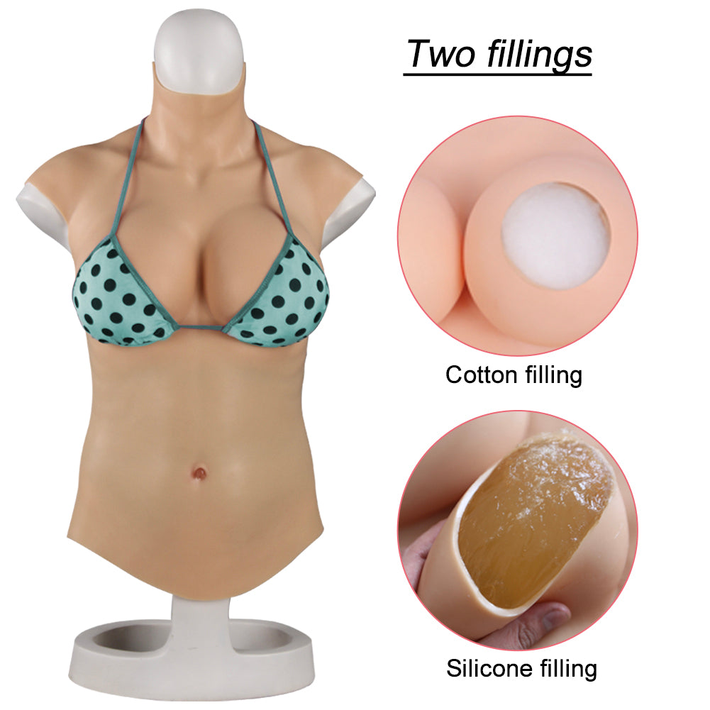 Oil-Free Silicone Breastplate — C–E Cup, Two Lengths