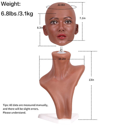 Realistic Female Silicone Head & Shoulder Display Mannequin