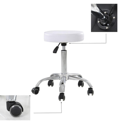 【USA】Beauty Salon Chair Stool Spa Chair Tattoo Chair Stool White