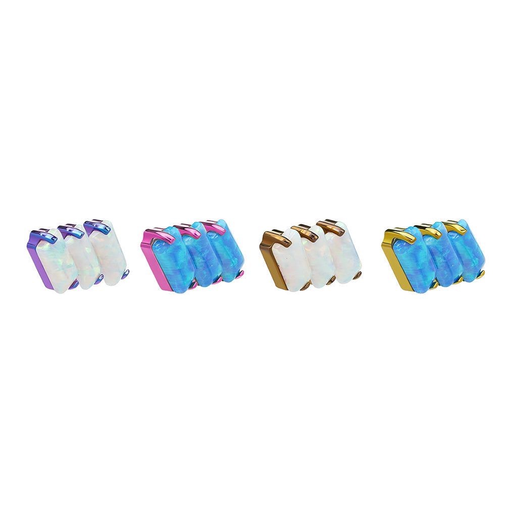 Tilum 14-12g Internal Titanium Step-Stacked Opal Top — Price Per 1