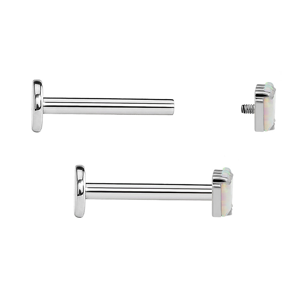 Tilum 14-12g Internal Titanium Step-Stacked Opal Top — Price Per 1