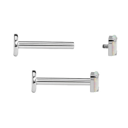 Tilum 14-12g Internal Titanium Step-Stacked Opal Top — Price Per 1