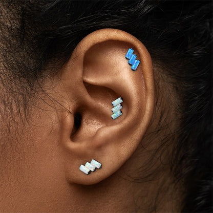 Tilum 14-12g Internal Titanium Step-Stacked Opal Top — Price Per 1
