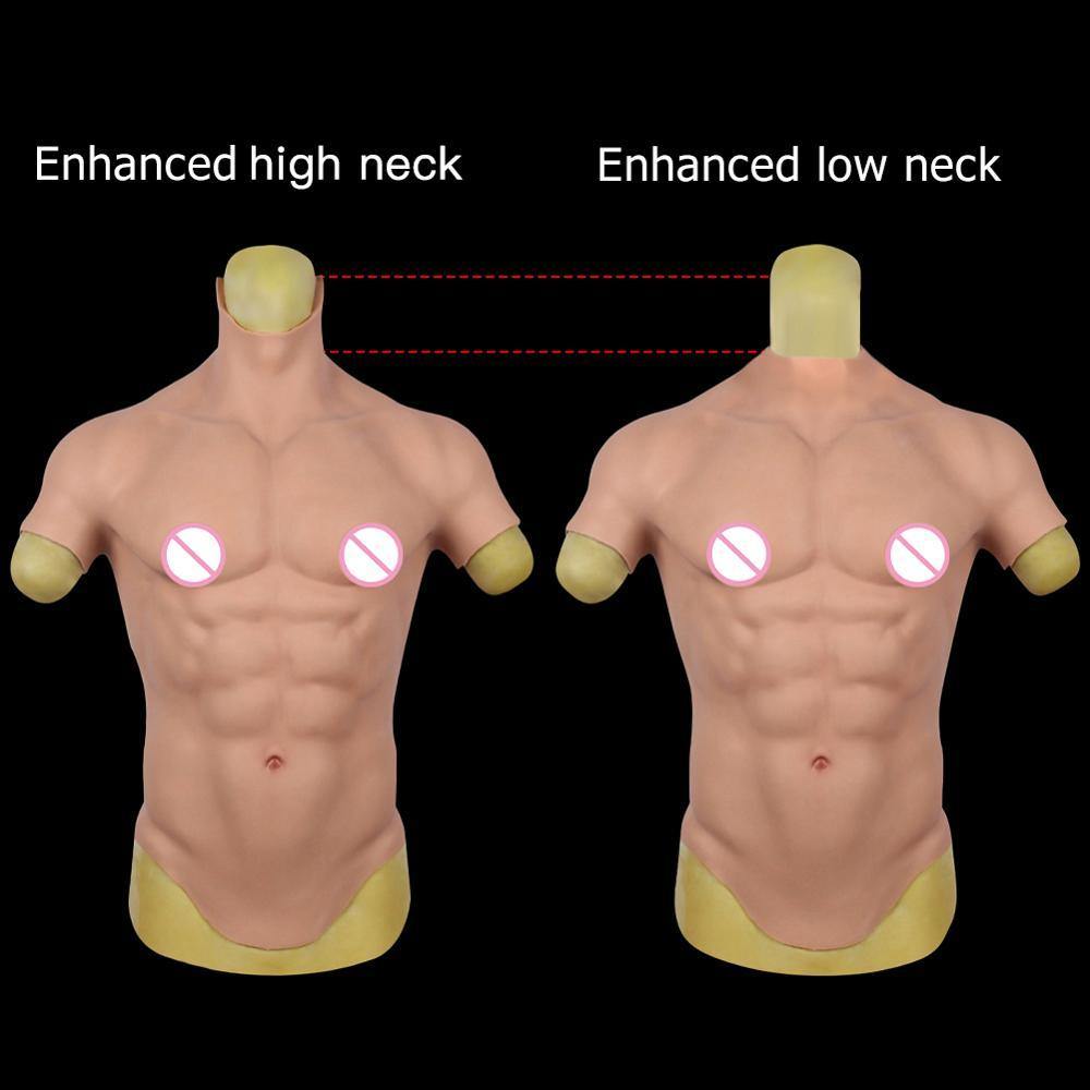 Realistic Silicone Muscle Suit with Sculpted Chest & Abs