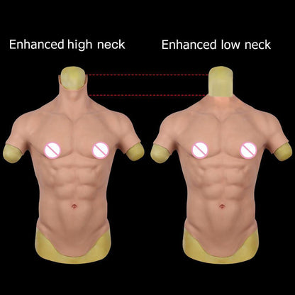 Realistic Silicone Muscle Suit with Sculpted Chest & Abs