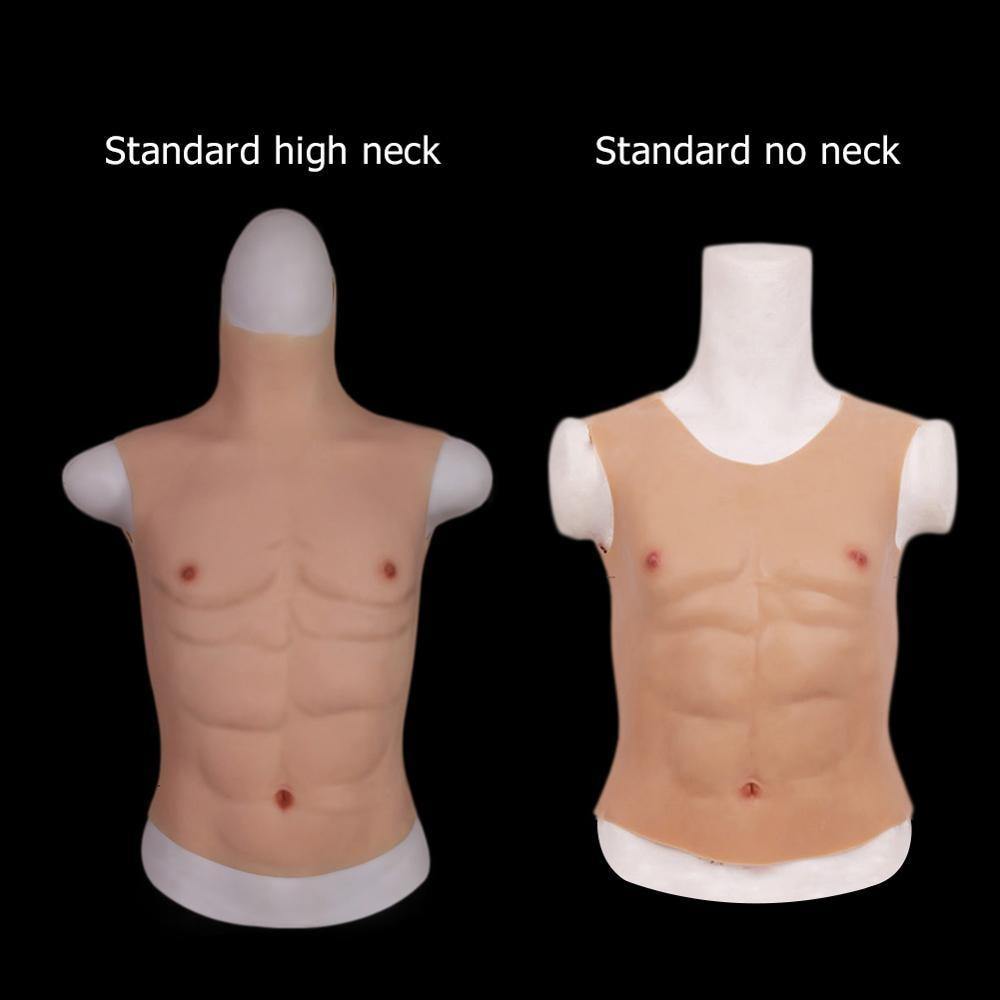 Realistic Silicone Muscle Suit with Sculpted Chest & Abs