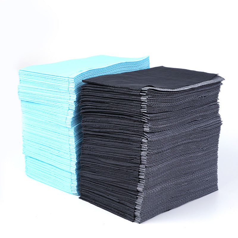 125PCS Disposable Nail Art Table Towels Mat 12.8" X 17.7" Waterproof 3 Ply Nail Art Mat Paper Sheet Clean Pads Tattooing Table Mat Nail Table Cover Tattoo Supplies (Black)