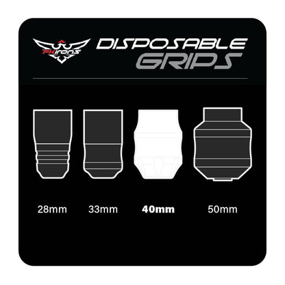 FK Irons EXO Rubber 40mm Disposable Tattoo Grips — Black — Box of 24