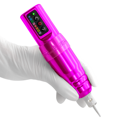 Microbeau Flux S Wireless Tattoo Machine with 1 PowerBolt — Bubble Gum