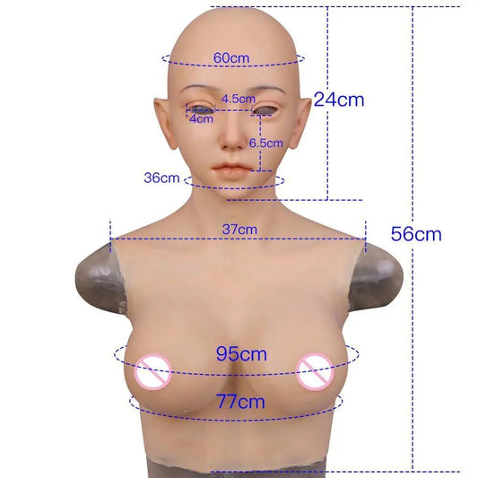 Integrated Silicone Face & Breast Character Form