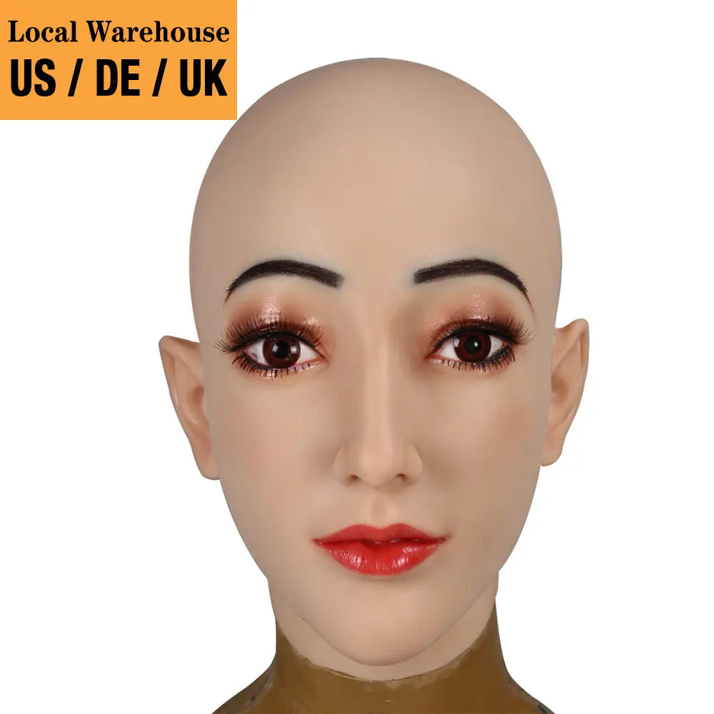 Realistic Full-Head Silicone Face Mask — Makeup or Natural Finish