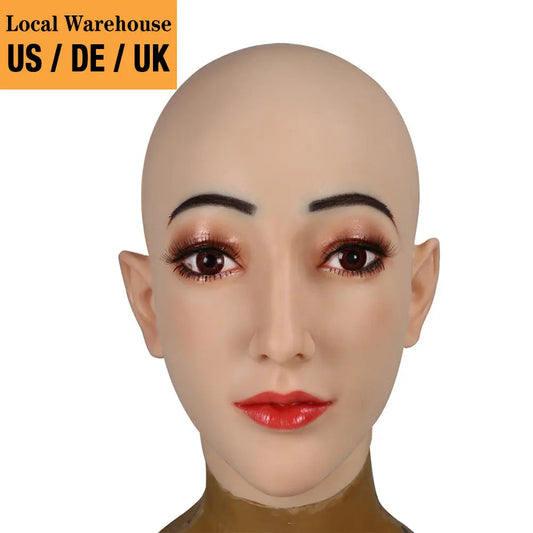 Realistic Full-Head Silicone Face Mask — Makeup or Natural Finish