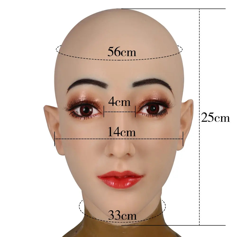 Realistic Full-Head Silicone Face Mask — Makeup or Natural Finish