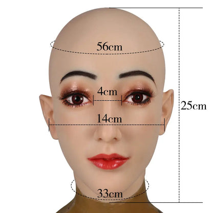 Realistic Full-Head Silicone Face Mask — Makeup or Natural Finish