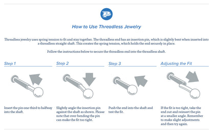 Tilum 14kt Titanium Double Jewel Threadless Top — Price Per 1
