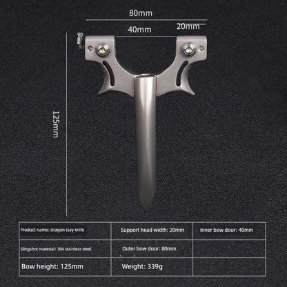 Full 404C Stainless Steel 3-in-1 Self-Defense Tool - Brass Knuckles, Kubotan, Slingshot