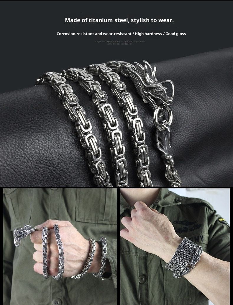 Dragon Head Stainless Steel Self-Defense Bracelet