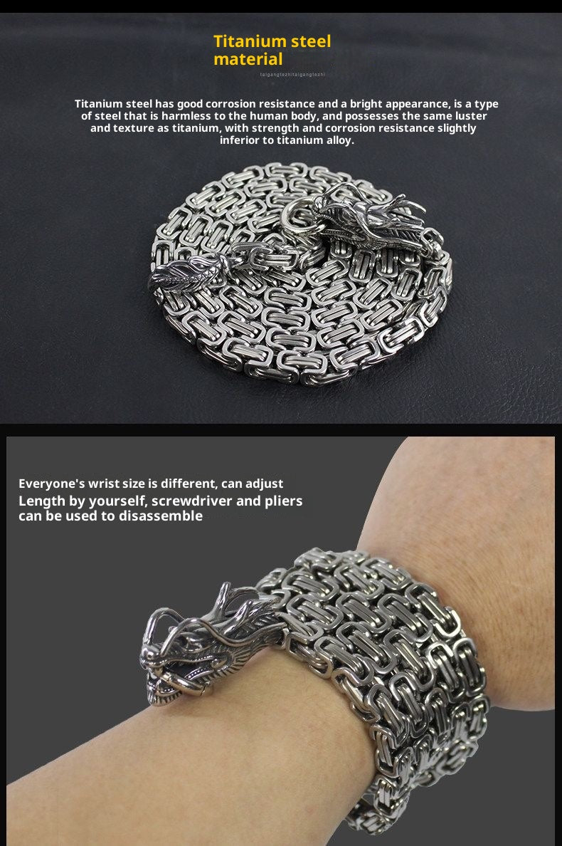Dragon Head Stainless Steel Self-Defense Bracelet