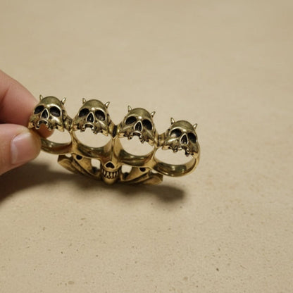 Outdoor EDC Skull Four-Finger Ring | Bold & Durable Design