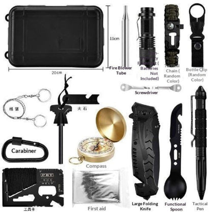Outdoor Survival Gear and Emergency Equipment Kit, Cool Gadgets for Men, Camping Fishing
