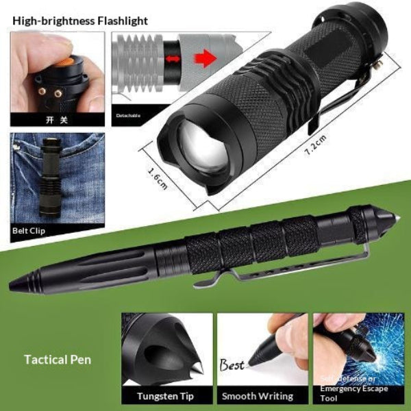 Outdoor Survival Gear and Emergency Equipment Kit, Cool Gadgets for Men, Camping Fishing