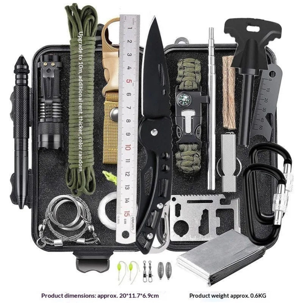 Outdoor Survival Gear and Emergency Equipment Kit, Cool Gadgets for Men, Camping Fishing
