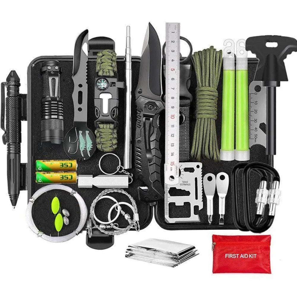 Outdoor Survival Gear and Emergency Equipment Kit, Cool Gadgets for Men, Camping Fishing