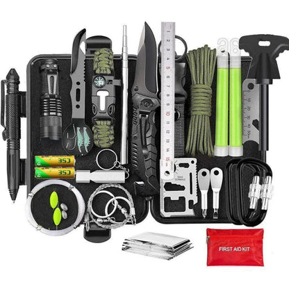 Outdoor Survival Gear and Emergency Equipment Kit, Cool Gadgets for Men, Camping Fishing