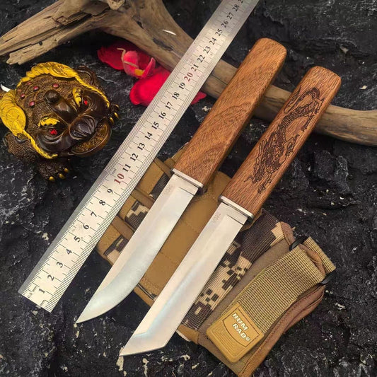 DefendGear Dragoncrest Heritage Wooden-Sheath Outdoor Knife